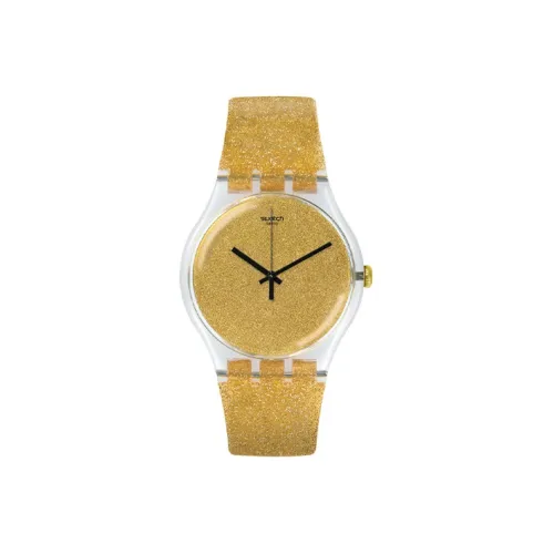 Swatch Quartz Механизм Мужские часы Циферблат часов Желтый Пластиковый корпус Часы Пластиковый ремешок