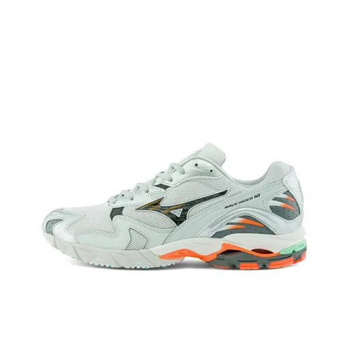 Mizuno Wave Rider 10 Противоскользящие устойчивые к истиранию низкий топ беговые кроссовки унисекс белый и оранжевый