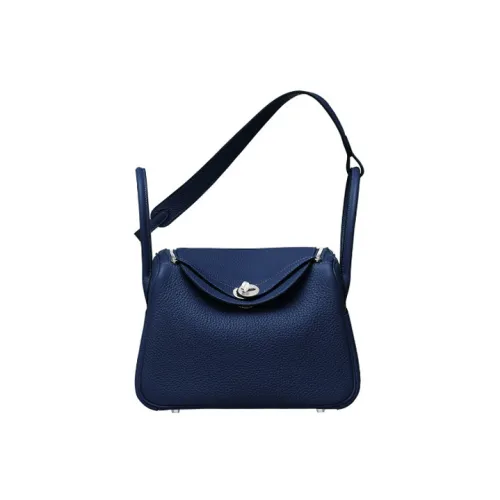 HERMES Lindy Clemence Bullock Кожа Одно Плечо Сумка Женская Полночь Синий