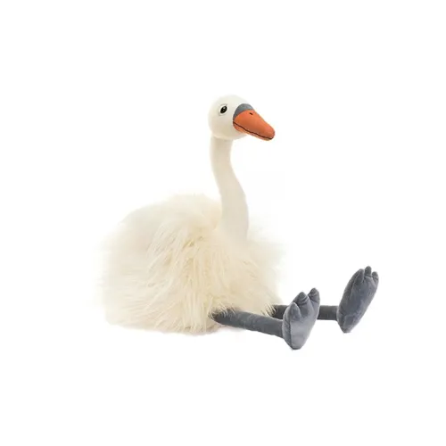 JELLYCAT Коллекция птиц Животные Evelyn Лебедь Куклы Плюшевая кукла 47 см Высота в сидячем положении