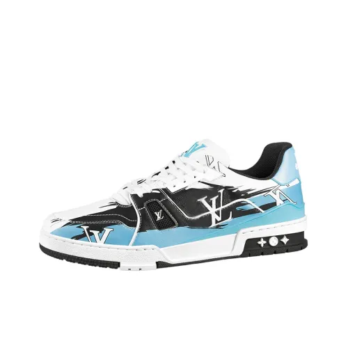 LOUIS VUITTON Тренер Low Топ Скейтборд Кроссовки Мужские Черные Синие