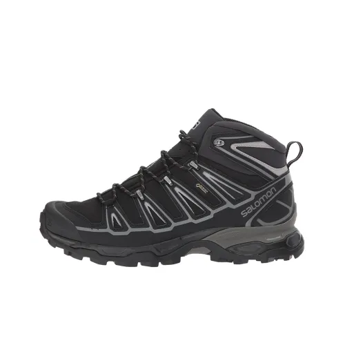 Salomon X Ultra 3 MID Spikes GTX Устойчивый к истиранию Дышащий MID Топ Обувь для улиц Черный