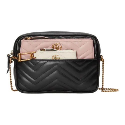 GUCCI GG Marmont Кожа Сумка через плечо Мини Женская Черная Розовая Белая