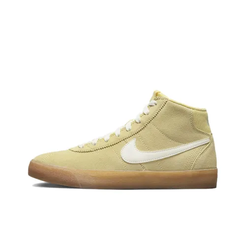 Nike SB Bruin High противоскользящие устойчивые к истиранию легкие высокие кроссовки для скейтбординга женские светло-желтые
