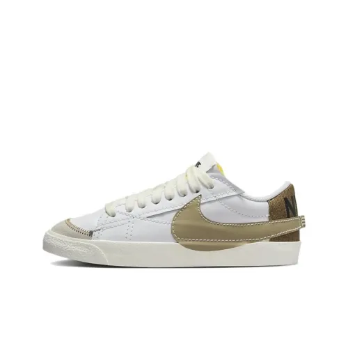 Nike Blazer 77 Jumbo Slip Resistant Abrasion Resistant Легкий Низкий Топ Скейтборд Кроссовки Мужские Белый Коричневый