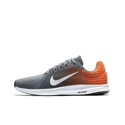 Nike Downshifter 8 Амортизирующие подошва Противоскользящие и устойчивые к истиранию Дышащие Низкие беговые кроссовки Мужские Серый Оранжевый
