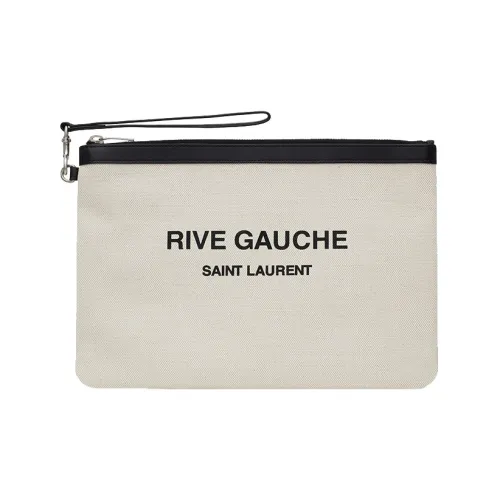 SAINT LAURENT Кожа Клатч Мужской Белый Черный