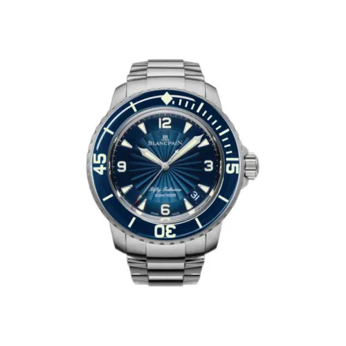 BLANCPAIN FIFTY FATHOMS Автоматический Механический Механизм Мужские Часы Часы 45 мм Синий Циферблат Ремешок из Нержавеющей Стали