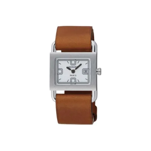 HERMES BARENIA Наручные часы Кварцевый механизм Кожаный ремешок Белый циферблат Мужские часы