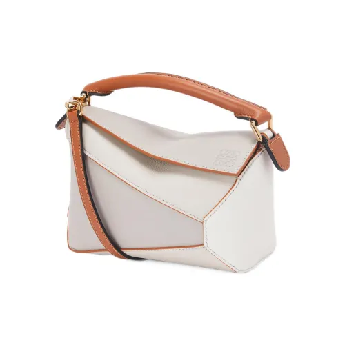 LOEWE Пазл Napa Голень Кожа Сумка через плечо Мини Женская Белая
