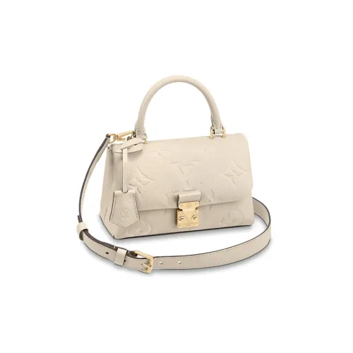 LOUIS VUITTON Madeleine Коровья крупнозернистая текстура Сумка через плечо Мини Женская Бежевая