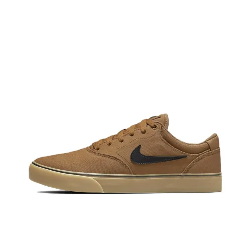 Nike SB Chron Canvas противоскользящие устойчивые к истиранию легкие низкие скейтбордические кроссовки унисекс коричневые