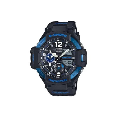 CASIO G SHOCK Collection Кварцевый механизм Нержавеющая сталь Ремешок Часы Мужские Черный циферблат GA 1100 2BER