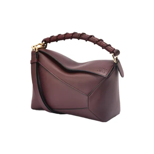 LOEWE Пазл Телячья кожа Сумка через плечо Маленькая Женская Сливовый