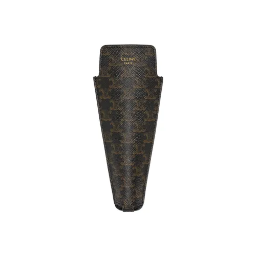 CELINE TRIOMPHE CANVAS Путешествие Сумка для хранения Мужской Черный Рыжевато-коричневый