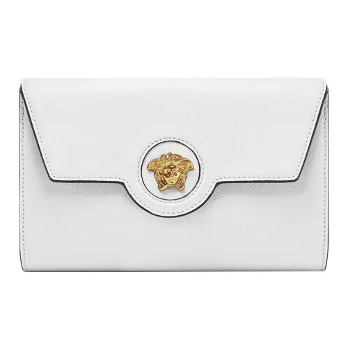 VERSACE Телячья кожа с рельефным узором Кошелек Женский Белый