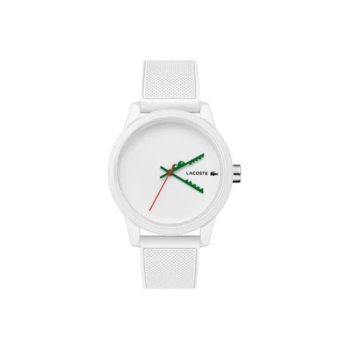 LACOSTE 12,12 Collection Европейские Американские Часы Наручные Часы Кварцевый Механизм Смольный Ремешок 42 мм Белый Циферблат Мужские Часы