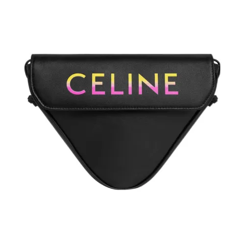 CELINE Гладкая коровья кожа Треугольная сумка Сумка через плечо Мужская Многоцветная Черная