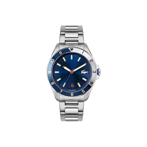 LACOSTE TIEBREAKER Collection Мужские часы Кварцевый механизм Ремешок из нержавеющей стали 43 мм Синий циферблат