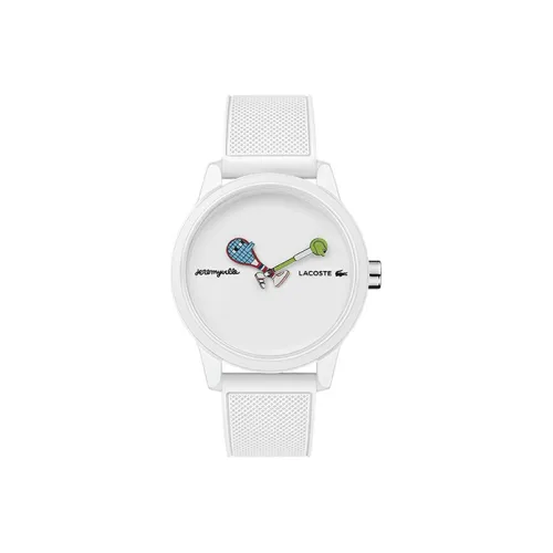 LACOSTE 12,12 Collection Европейские Американские Часы Наручные Часы Кварцевый Механизм Смольный Ремешок 42 мм Белый Циферблат Мужские Часы