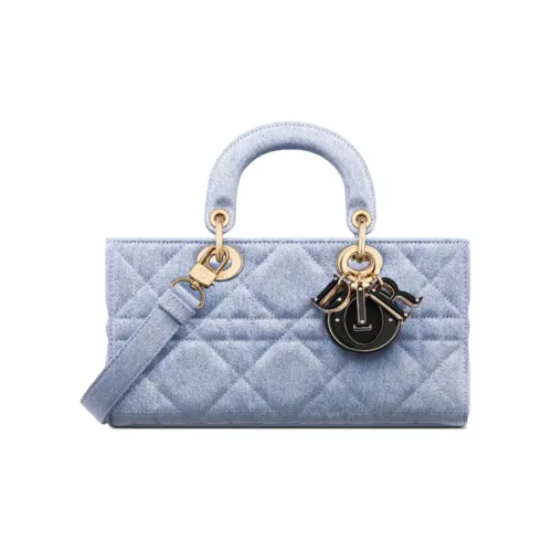 DIOR LADY D JOY Denim Сумка Lady Dior Сумка через плечо Сумка среднего размера Женская Синяя