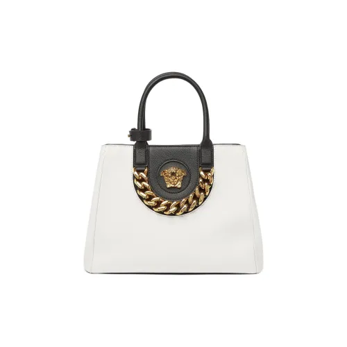 VERSACE La Medusa Корова Кожа Сумка-тоут Сумка через плечо Средняя Женская Черная Белая