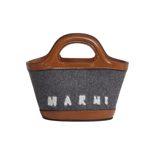 Marni Сумка из коровьей кожи сумка для покупок сумка через плечо сумка маленькая женская серая