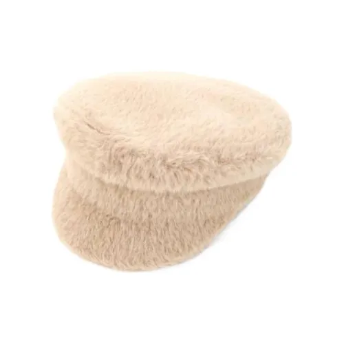 RUSLAN BAGINSKIY Полиэстер Берета Светло-янтарного цвета Унисекс