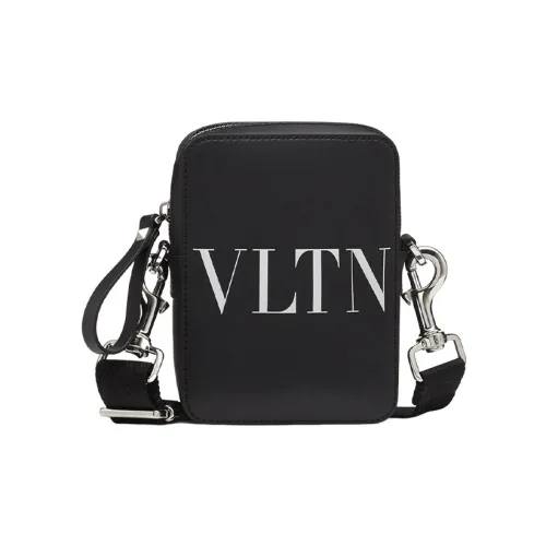 Valentino Smooth Calfskin Portable Crossbody Bag Shoulder Bag Men's Black