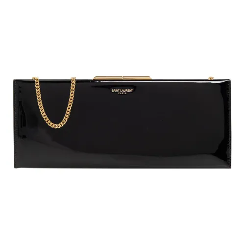 SAINT LAURENT Midnight Smooth Calfskin Clutch Women's Black