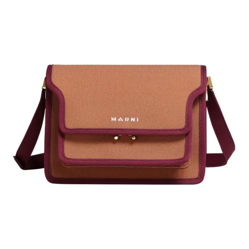 MARNI Основная часть Полиэстер Аккордеонная сумка Сумка через плечо Средняя Женская Оранжевая Розовая