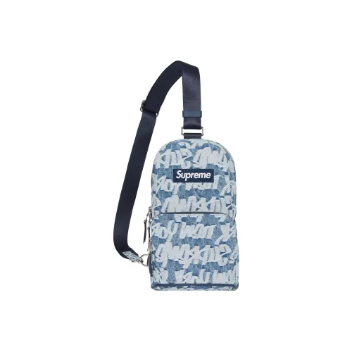 Supreme Denim Saddle Bag Сумка через плечо Обычная Унисекс Синий Хаки Черный