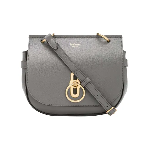 Mulberry Кожа Плечевая Сумка Женская Серого Цвета