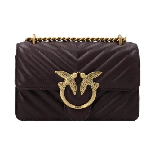PINKO Love Icon Кожа Swallow Сумка Сумка через плечо Женская Темно-фиолетовая