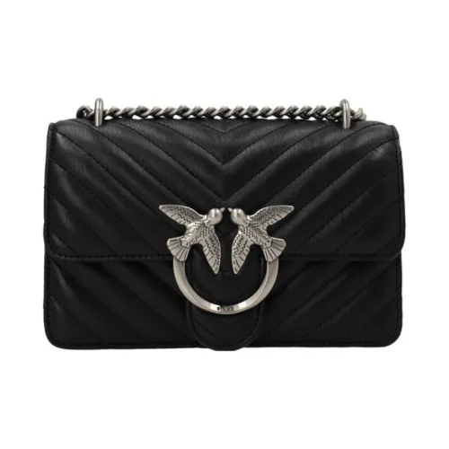 PINKO Love Icon Овчина Swallow Сумка Сумка через плечо Мини Женская Черная
