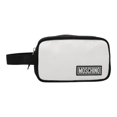 MOSCHINO Полиэстер Клатч Косметичка Мужская Белый Черный