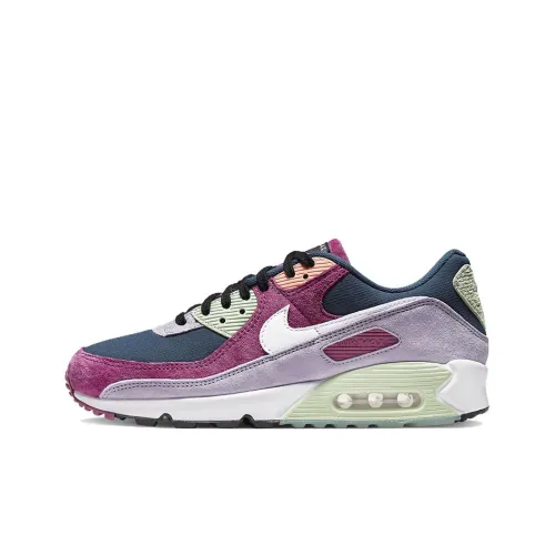 Nike Air Max 90 Low Топ Марафон Беговые кроссовки Мужской Фиолетовый синий белый