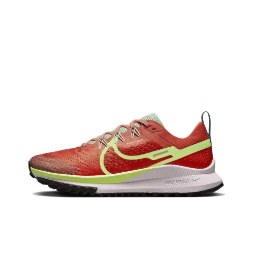 Nike Pegasus Trail 4 Амортизаторы Шок Устойчивость к Сцеплению Низкие Кроссовки для Беговых Трейлов Женские Оранжевый Зеленый