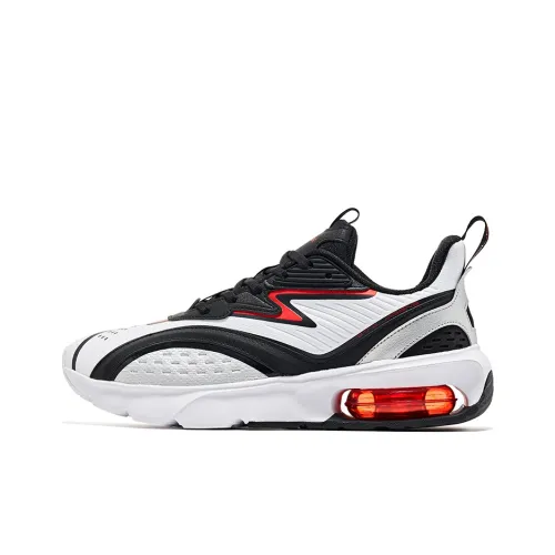 Erke Low Top Беговые кроссовки Мужские Черный Белый