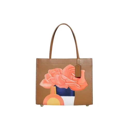 COACH TOM Wesselmann Коллаборация Cashin Кожа Тоут Сумка Сумка для покупок Ручная сумка Сумка через плечо Маленькая Женская Коричневая