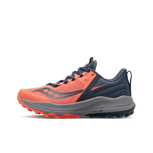 Saucony Shock Absorbers Slip-Resistant Abrasion-Resistant Lightweight Low-Top Беговые кроссовки Женские Orange Gray