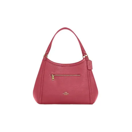 COACH Kristy Сумка-ведро из крупнозернистой текстуры плечевая сумка большая женская цвет персик