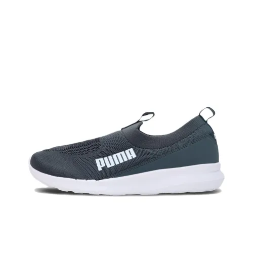 PUMA Lqd Flash Shock Absorbers Slip-Resistant Abrasion-Resistant Low-Top Беговые кроссовки Мужские Синий Белый