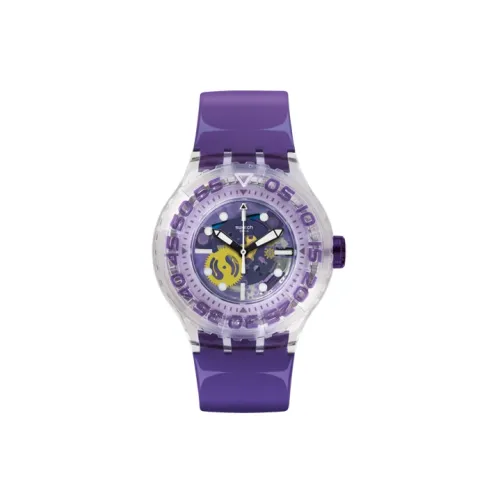 SWATCH 2015 Spring Summer Collection Кварцевый механизм Унисекс Часы 44 мм Фиолетовый Циферблат