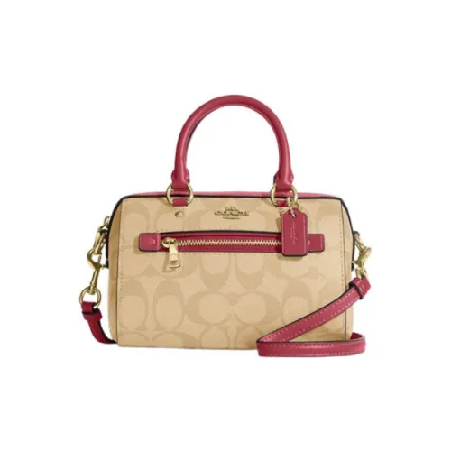 COACH Rowan Искусственная кожа Сумка через плечо Сумка через плечо Мини Женская Коричневая и Красная