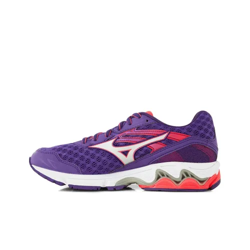Mizuno Shock Absorbers Slip-Resistant Abrasion-Resistant Low-Top Беговые кроссовки Женские Фиолетово-Белые
