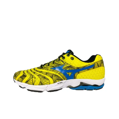 Mizuno Wave Sayonara Wave Sayonara Противоскользящие Устойчивые к истиранию Низкий Топ Беговые кроссовки Желтый Синий Белый