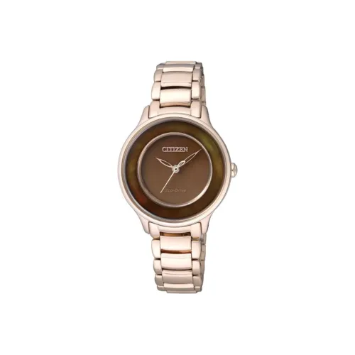 CITIZEN Светильник Кварцевый Механизм Женские Экологичные Часы Drive Collection 30MM Кофейный