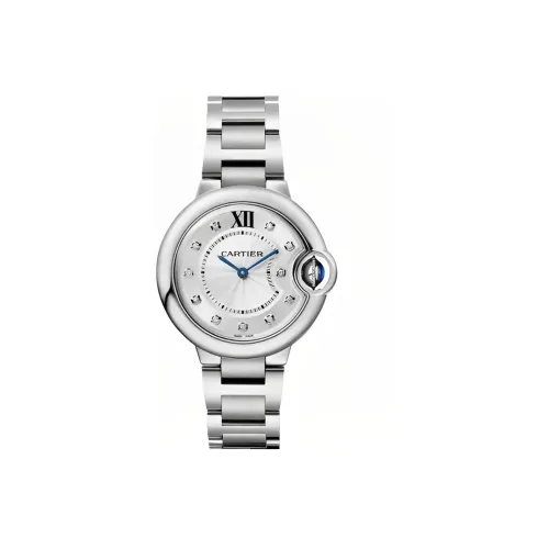 CARTIER Кварцевый Movement Женские Часы из коллекции Blue Balloon, 33 мм, серебряные