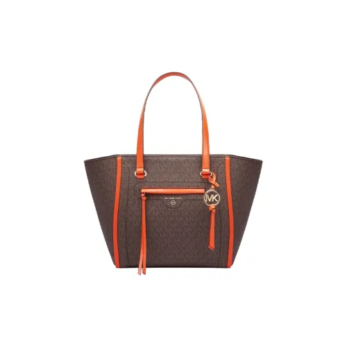 MICHAEL KORS Carine Буква Tote Bag Shopping Bag Handbag Shoulder Bag Women's Dark Brown Orange